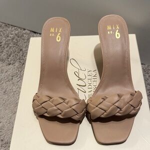 Mix No. 6 Women's Brown Braided Heels (brand new)